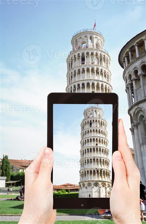 tourist taking photo of Leaning Tower of Pisa 12683875 Stock Photo at ...