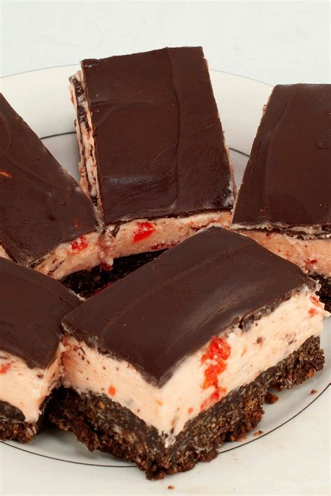 Nanaimo Bars Can Be Made In Many Different Flavours But This Maraschino Cherry Nanaimo Bar Has