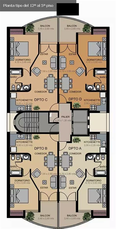 The Floor Plan For An Apartment Building With Two Floors And Three