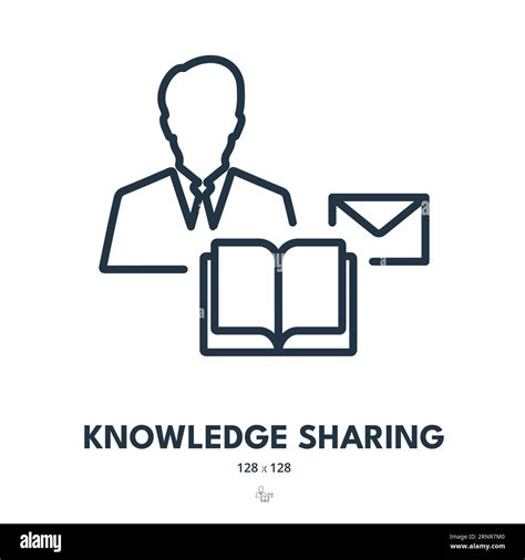 Knowledge Sharing Icon Education Teaching Learning Editable Stroke