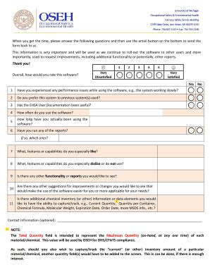 Fillable Online Ehs Umich Occupational Safety Environmental Health
