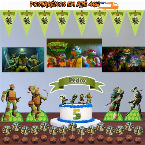 Aniversário Das Tartarugas Ninja - Kit Festa Pronta Tartarugas Ninja com nome, pegue e monte, Aniversário ...