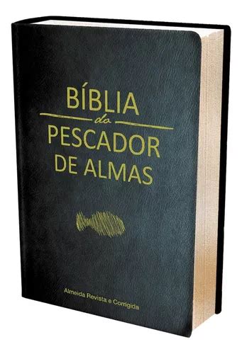 B Blia De Estudo Do Pescador De Almas Capa Couro Sint Tico Luxo Preta