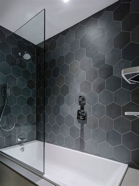 Bathroom Tile Ideas Grey Hexagon Tiles