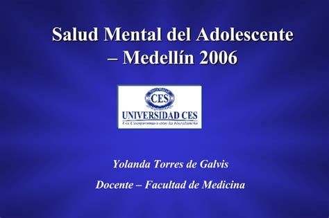 Salud Mental Del Adolescente Ppt