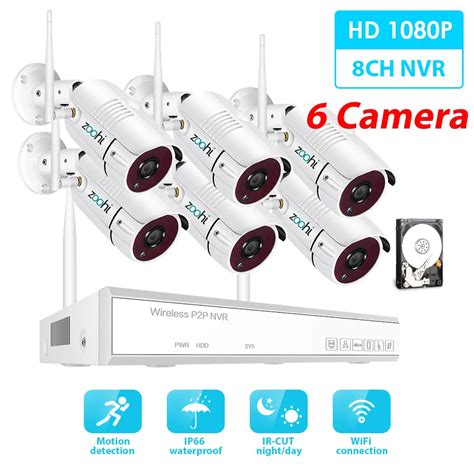 Комплект беспроводной системы видеонаблюдения Zoohi 1080 P 2MP HD wifi ...