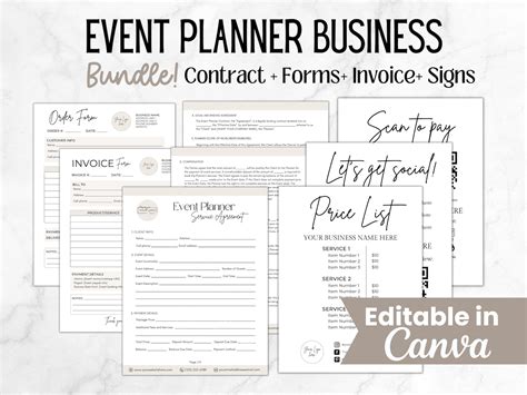 Event Planner Contract Template Wedding Planning Service - Etsy