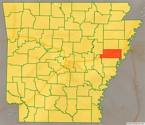 Map of St. Francis County, Arkansas