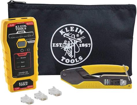 Klein Tools Vdv Rj Ethernet Cable Tester And Crimper Kit Pass Thru