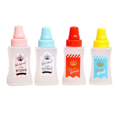 Crdwn Mini Ketchup Bottle Condiment Squeeze Bottles Empty Plastic