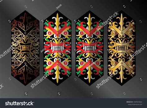 ide perisai dayak tato borneo gambar ukiran ornamen