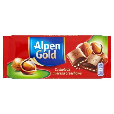 ALPEN GOLD Czekolada Mleczna Orzechowa Z Orzechami Laskowymi 90g Milk