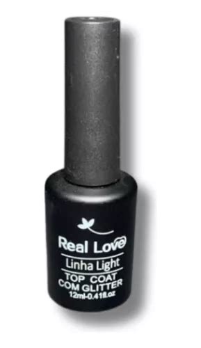 Top Coat Para Unhas Glitter Real Love Linha Light 12ml MercadoLivre