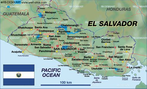 Karte von El Salvador (Land / Staat) | Welt-Atlas.de