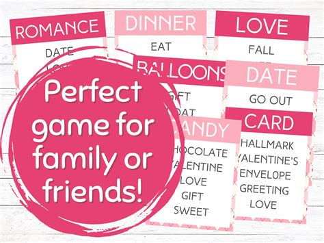 Valentines Taboo Printable Taboo Cards Valentines Games Forbidden