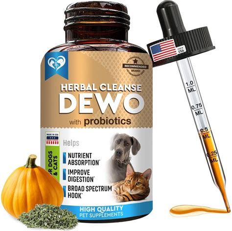 BELOVED PETS Natural Worm Treatment with Probiotic & Liquid Herbal ...