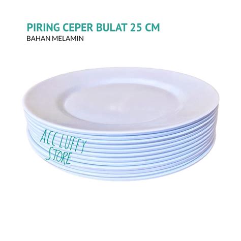 Jual Satu Lusin 12 PCS Piring Prasmanan Piring Melamin Bulat Ceper