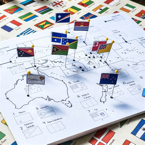 Oceania Flag Pin Map – montessorikiwi