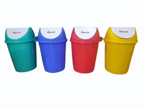 Plastic Supreme Ltr Yellow Swing Dustbin Shape Cylindrical Size