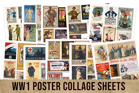 Ww1 Propoganda Poster Collage Sheets Graphic By Digital Magpie Design