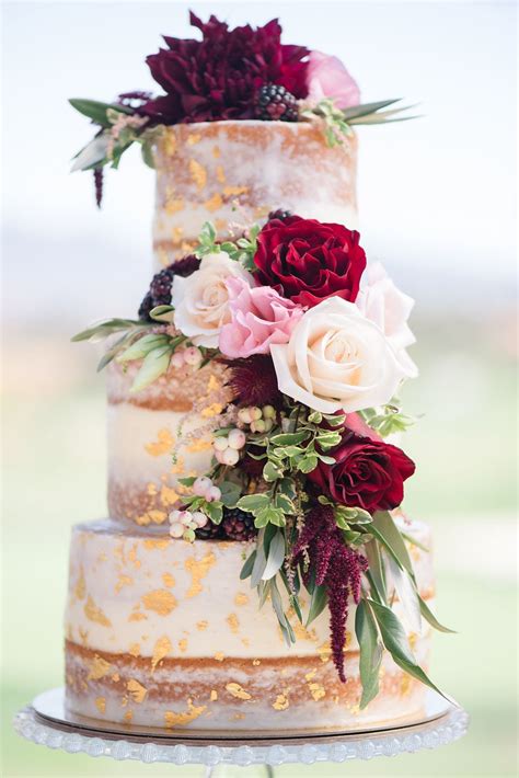 Burgundy And Blush Wedding Cake Albertina Bair