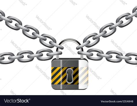 Chain And Padlock Royalty Free Vector Image Vectorstock