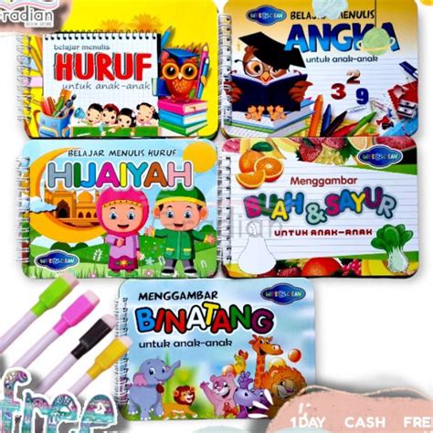 Jual JB H FREE SPIDOL Buku Wipe And Clean Menulis Huruf Angka