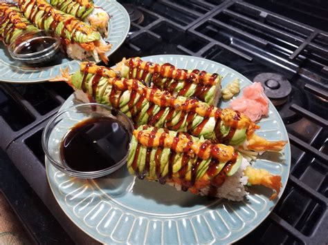 [Homemade] Shrimp Tempura Sushi : food