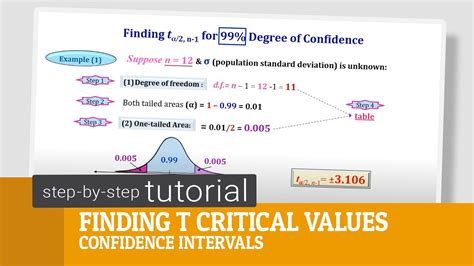 Finding T Critical Values For Confidence Interval Youtube