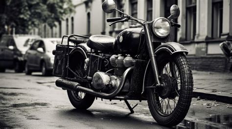 Premium AI Image | black and white vintage retro classic motorcycle ...