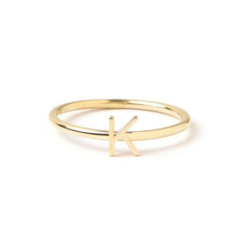 14k Gold Letter Ring K Letter Ring Rings Gold Letters