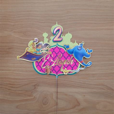 Aladdin Cake Topper Aladdin Birthday Decor Princess Etsy