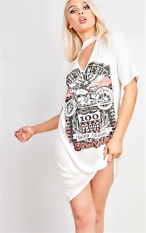 Women S Ladies Stunning Oversized Graphic T Shirt Dress