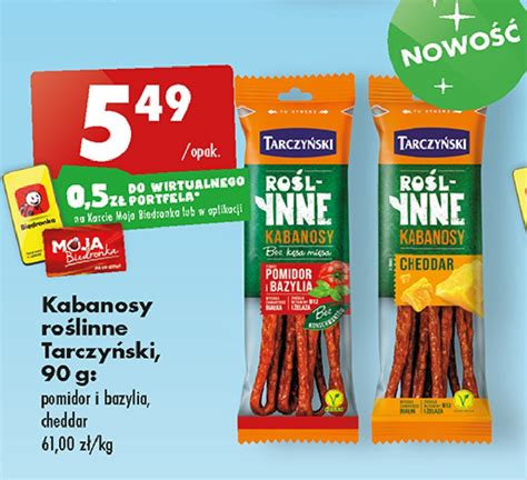 Kabanosy cheddar Tarczyński roślinne cena promocje opinie sklep