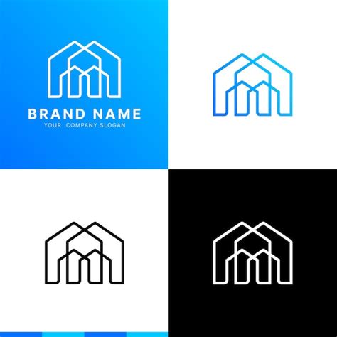 Premium Vector Modern Luxury Real Estate Logo Vector Gradient Blue