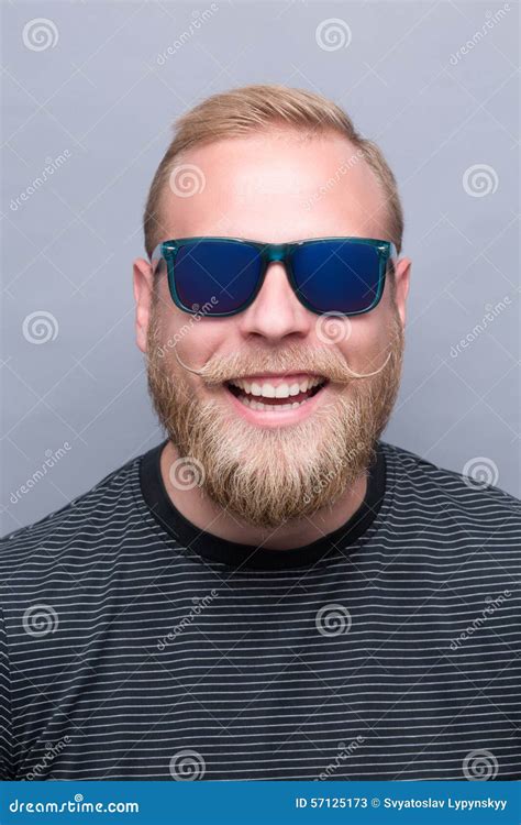 Smiling Bearded Man In Sunglasses Stock Image Image Of Portrait