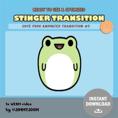 Animated Twitch Stinger Transition Kawaii Frog Stream Animated