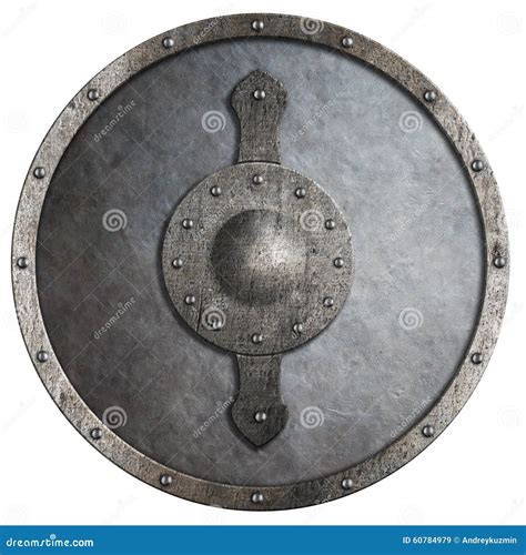 Metal Medieval Round Shield Illustration Isolated Stock Image Image