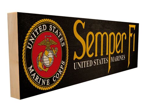 Semper Fi USMC Logo And Motto Handmade Wood Sign Licensed By Etsy