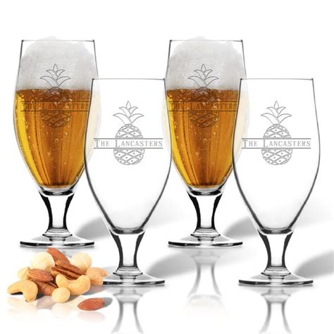 Carved Solutions Personalized Pineapple Cervoise 16 Oz Beer Glass