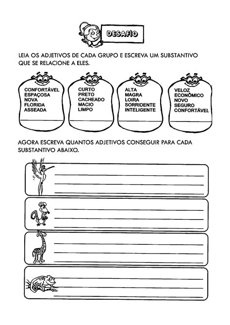 Atividades Sobre Adjetivos Para Imprimir Mundinho Da Criança