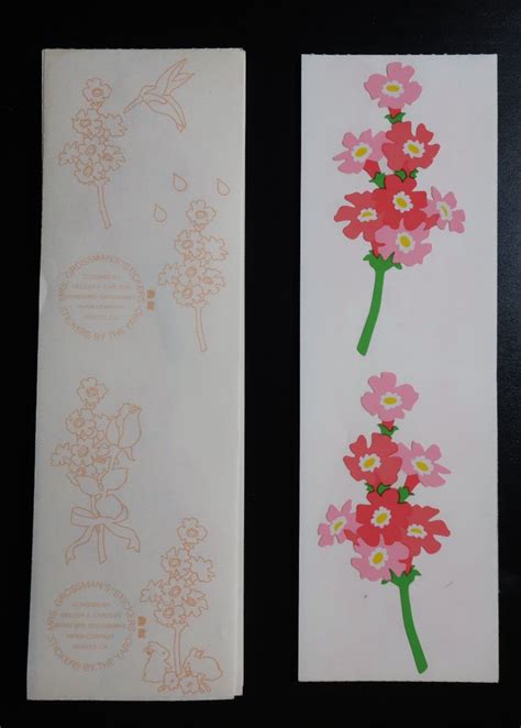 Vtg Mrs Grossmans Stickers Large Flowers Floral Pink Spring Phlox