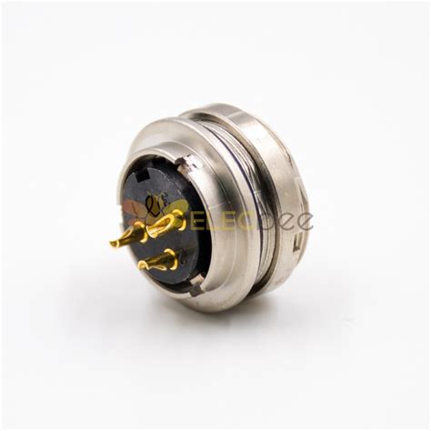 M16 5pin Connector Female Waterproof Straight Panel Receptacles A Coded Front Bulkhead Solder