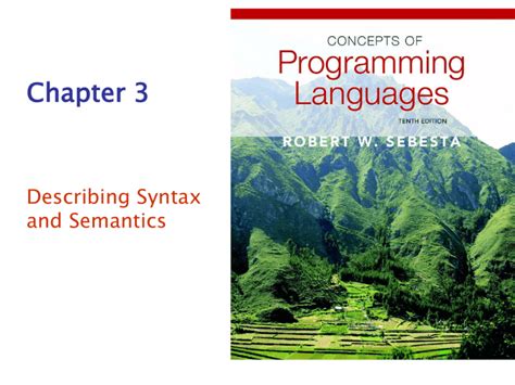 Chapter Describing Syntax And Semantics