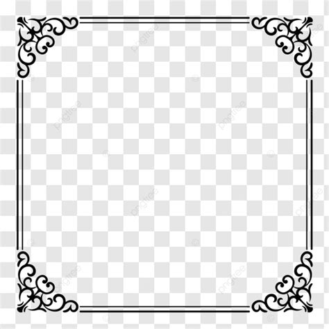 Borda Quadrada Ornamentado Canto Preto Linhas Png Borda Quadrada