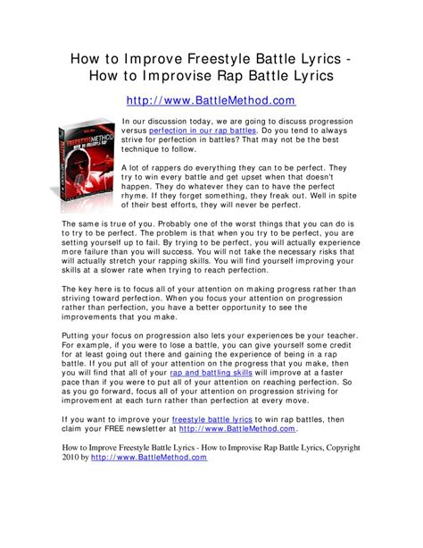 How to Improve Freestyle Battle Lyrics - How to Improvise Rap Battle ...