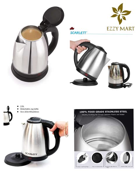 L Scarlett Stainless Steel Electric Kettle Lazada Ph