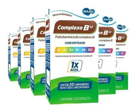 Kit 6 Complexo B Concentrado Com 20 Comprimidos Cada Ems Mercadolivre