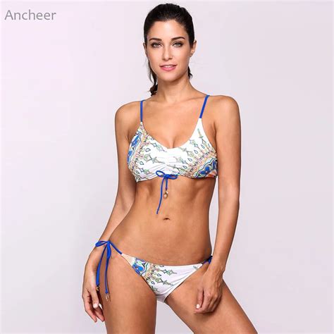 Brand New Bikini Set Sexy Women Swimsuit Low Waist Print