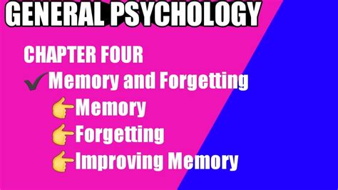 General Psychology Chapter 4 Part 5 Forgetting And Its Theories Youtube